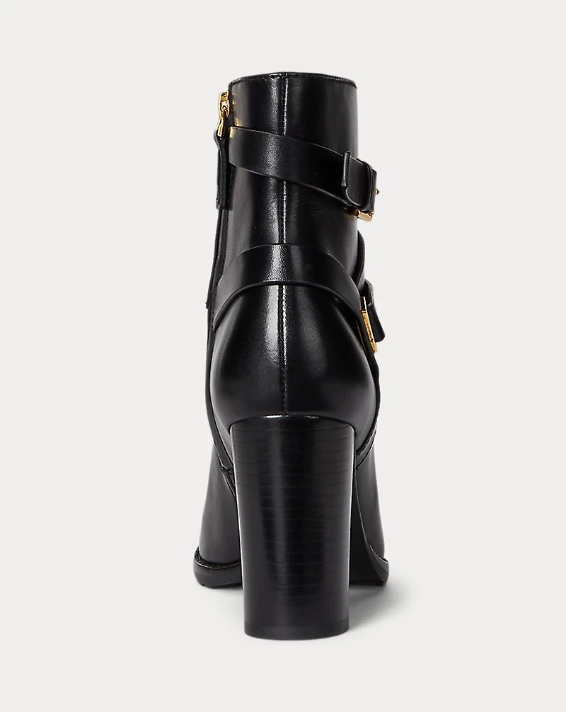 Collins Burnished Leather Bootie Heel