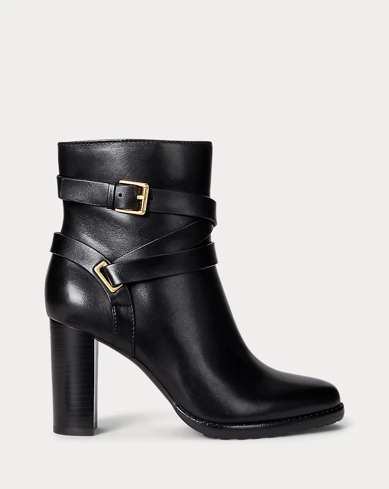 Collins Burnished Leather Bootie Heel