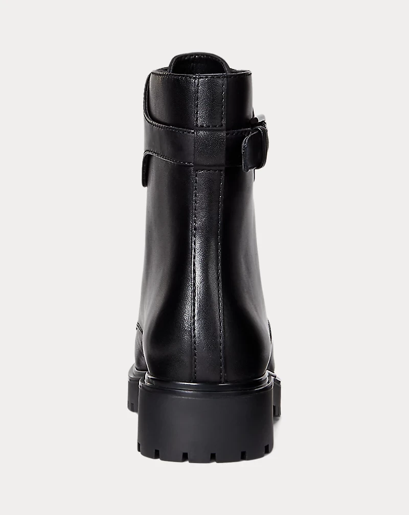 Allyson Burnished Leather Lace-Up Bootie