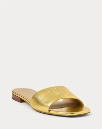 Everley Metallic Leather Slide Sandal