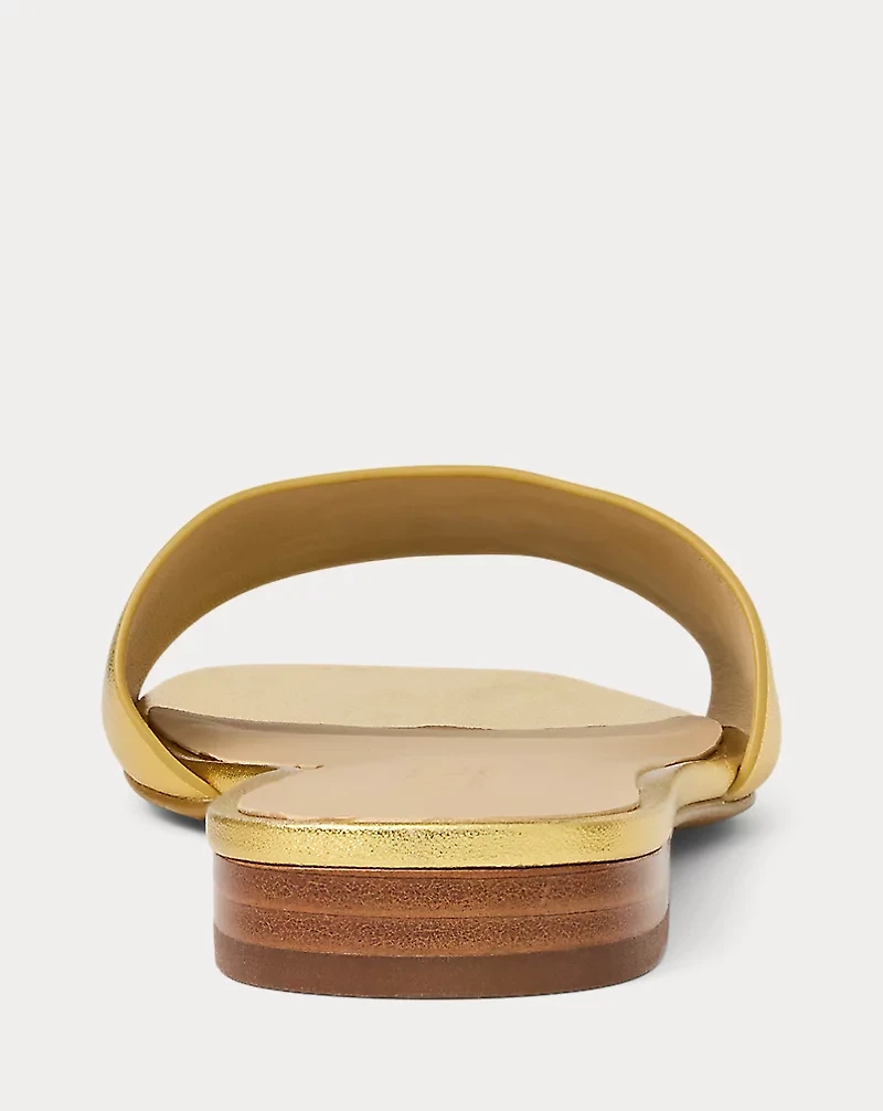 Everley Metallic Leather Slide Sandal