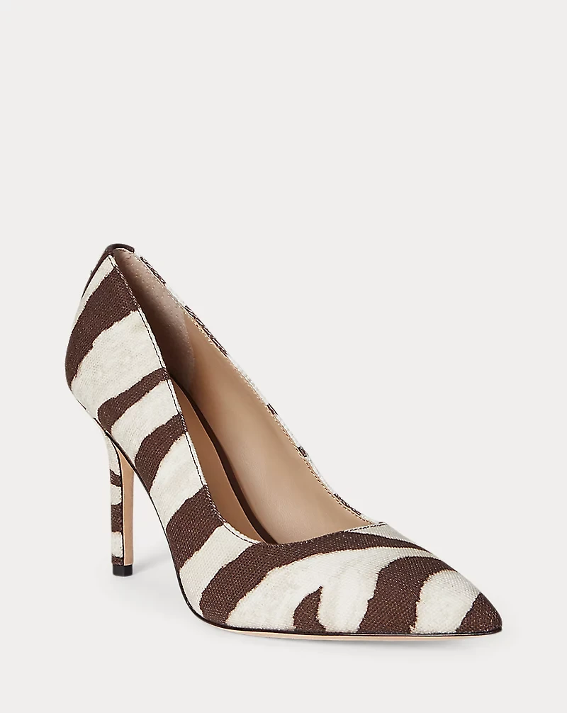Lindella II Zebra-Print Canvas Pump