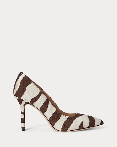Lindella II Zebra-Print Canvas Pump