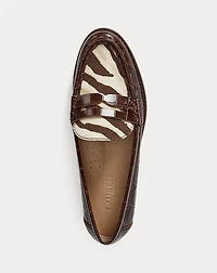 Wynnie Zebra-Print-Trim Embossed Loafer