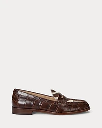 Wynnie Zebra-Print-Trim Embossed Loafer