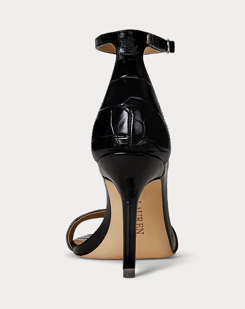 Allie Crocodile-Embossed Leather Sandal