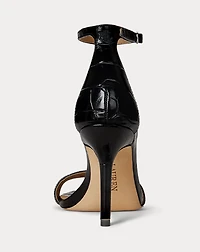 Allie Crocodile-Embossed Leather Sandal