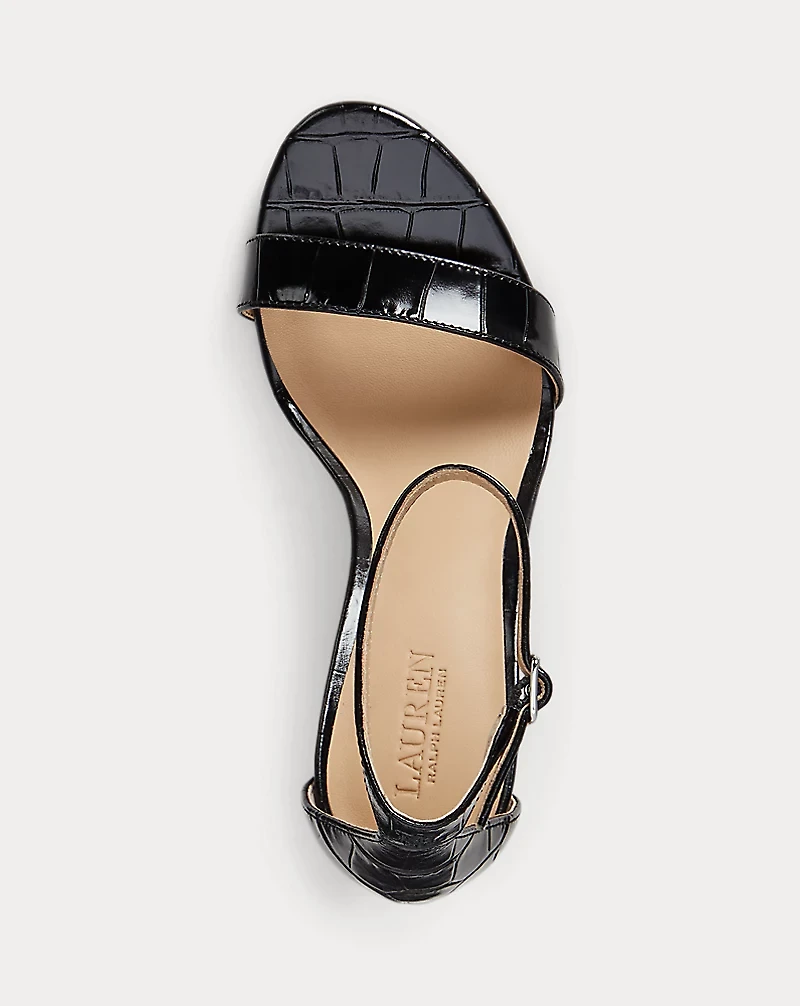 Allie Crocodile-Embossed Leather Sandal