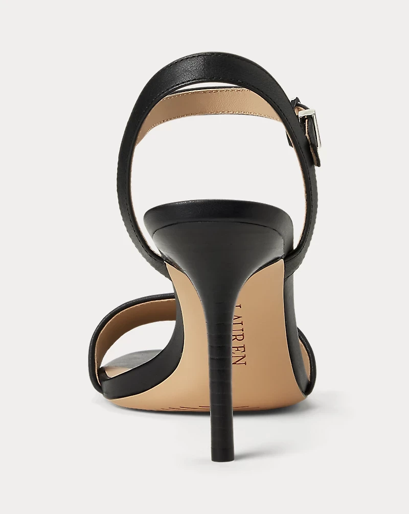 Gwen Nappa Leather & Woven Straw Sandal