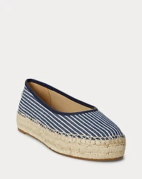 Luize Striped Canvas Ballet Espadrille
