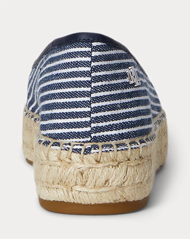 Luize Striped Canvas Ballet Espadrille
