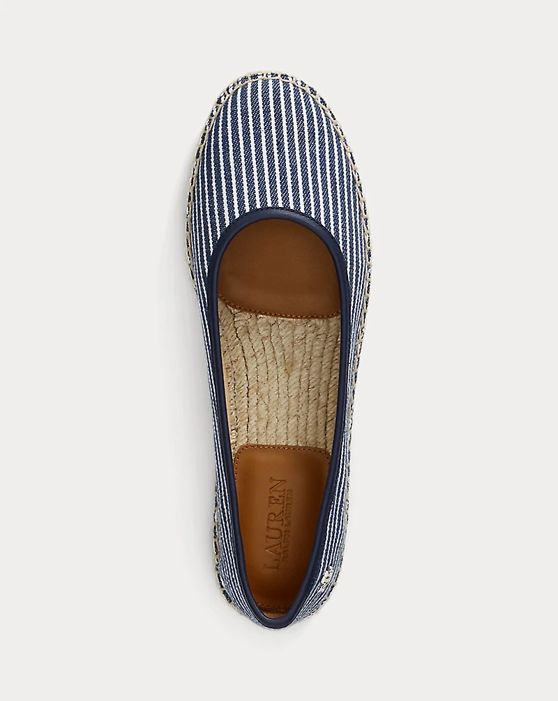 Luize Striped Canvas Ballet Espadrille