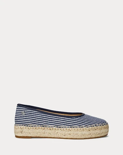 Luize Striped Canvas Ballet Espadrille