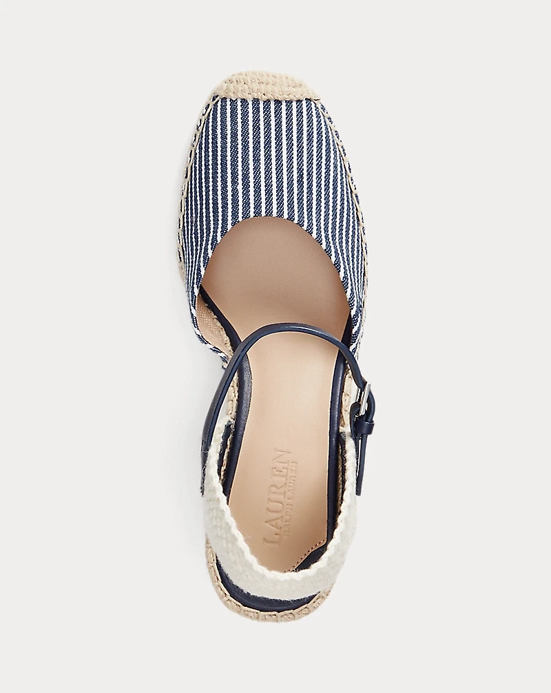 Robby Striped Canvas & Jute Espadrille