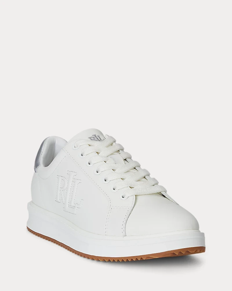 Ainsley Metallic-Trim Leather Sneaker
