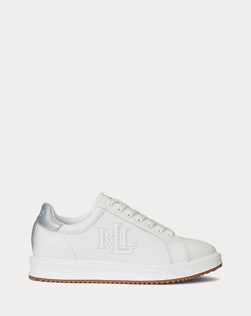 Ainsley Metallic-Trim Leather Sneaker
