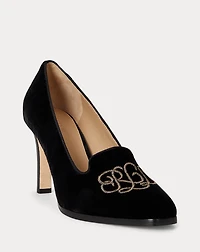 Corah Embroidered-Logo Velvet Pump