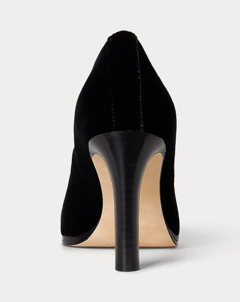 Corah Embroidered-Logo Velvet Pump