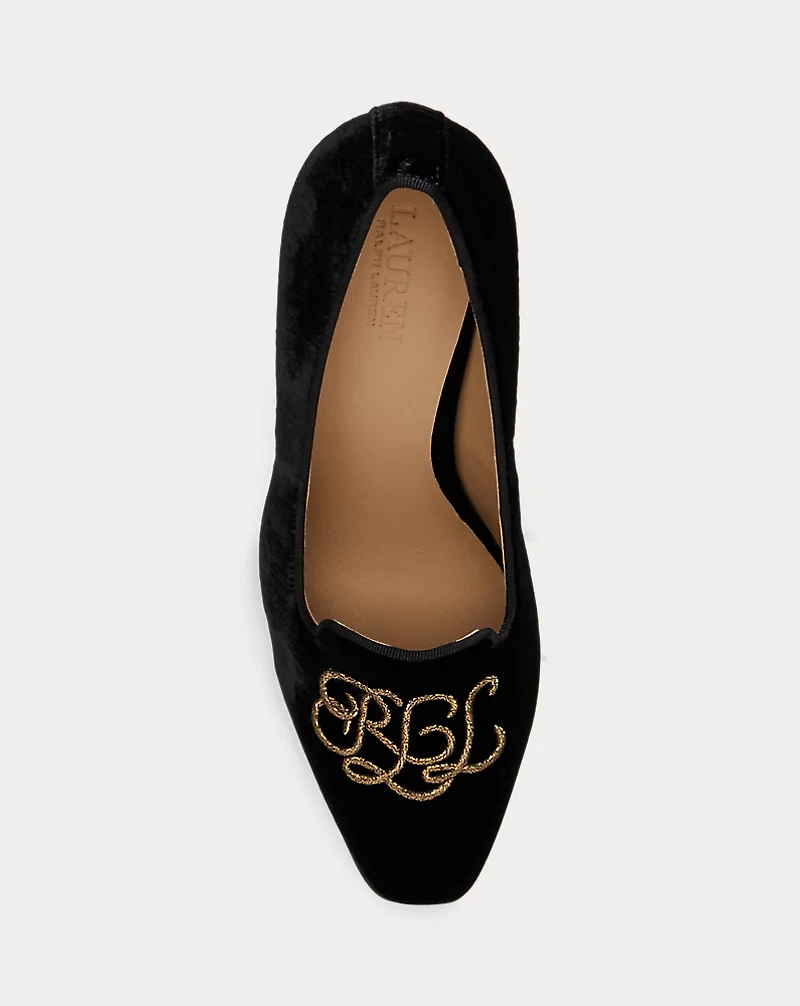Corah Embroidered-Logo Velvet Pump
