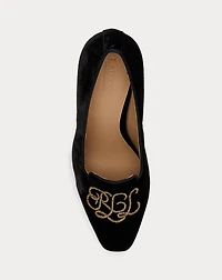 Corah Embroidered-Logo Velvet Pump