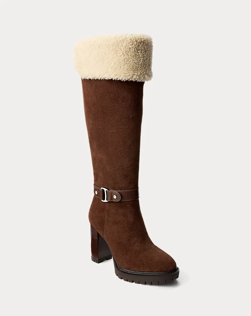 Tasha Suede & Shearling Tall Heel Boot