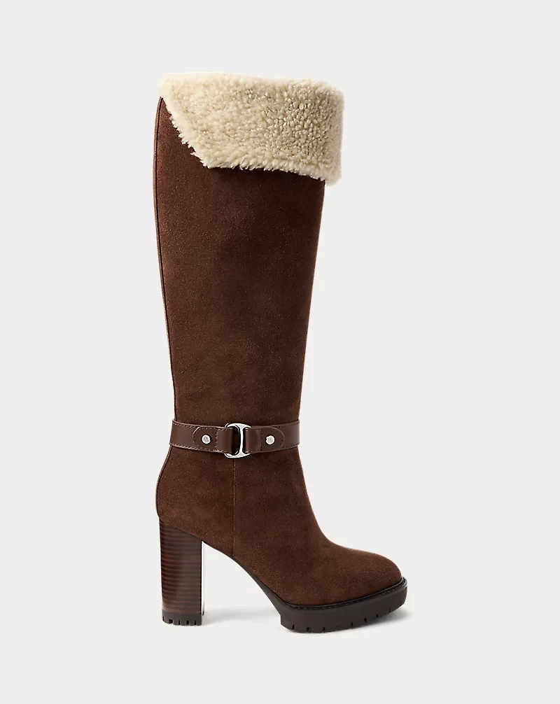 Tasha Suede & Shearling Tall Heel Boot
