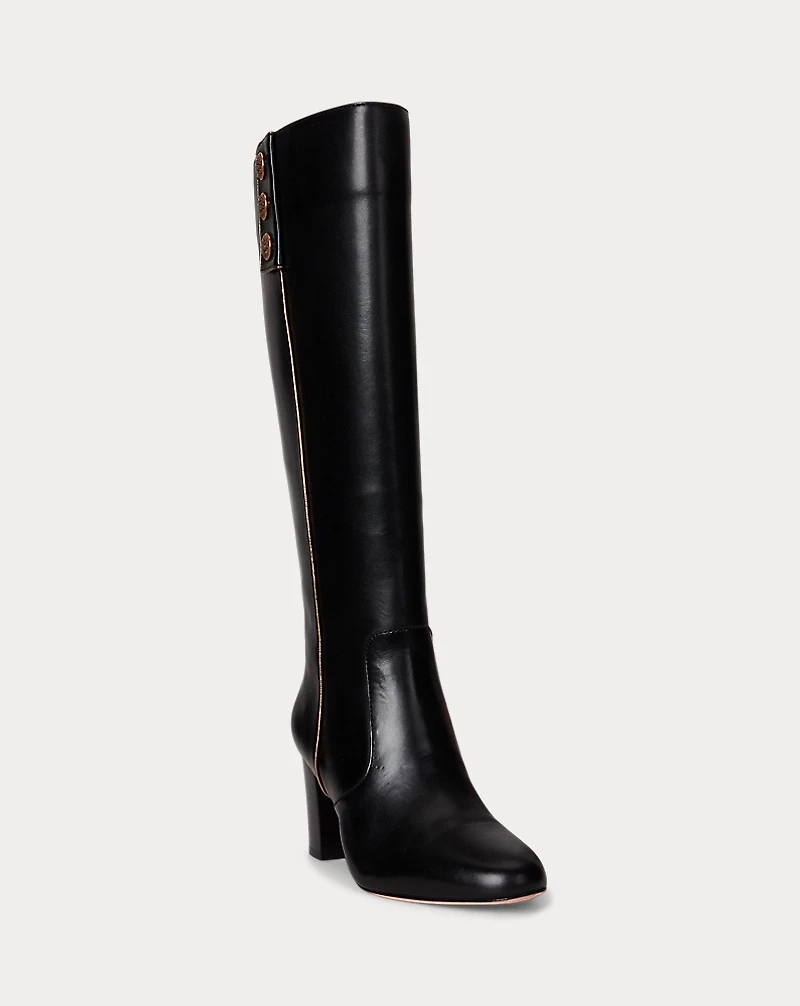 Kennedi Burnished Leather Tall Boot Heel
