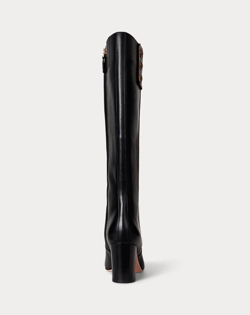 Kennedi Burnished Leather Tall Boot Heel