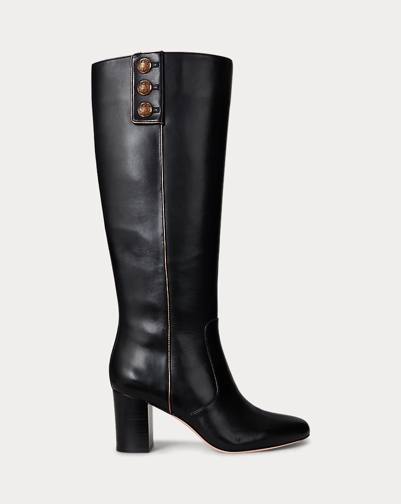 Kennedi Burnished Leather Tall Boot Heel