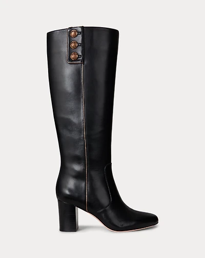 Kennedi Burnished Leather Tall Boot Heel