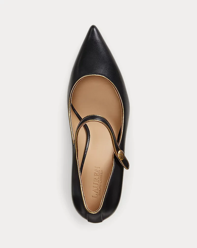 Lanette Metallic-Trim Mary Jane Pump