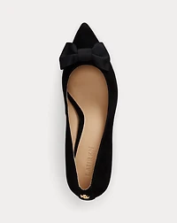Adrienne Bow-Trim Suede Pump
