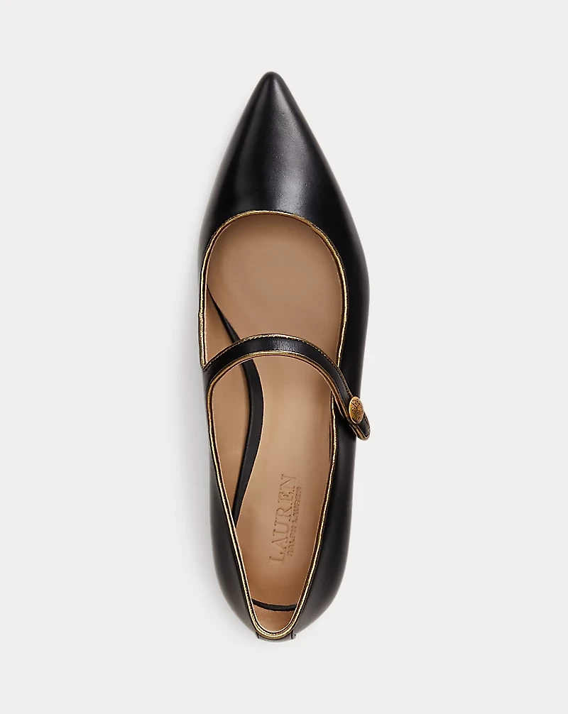 Londyn Metallic-Trim Leather Mary Jane