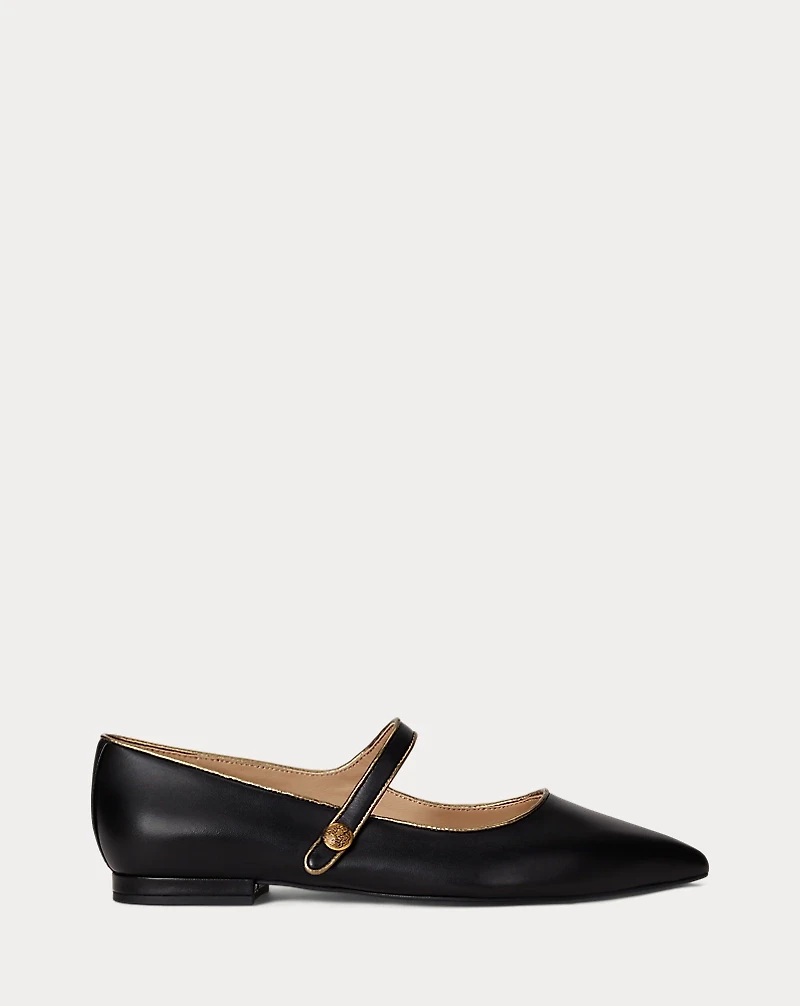 Londyn Metallic-Trim Leather Mary Jane