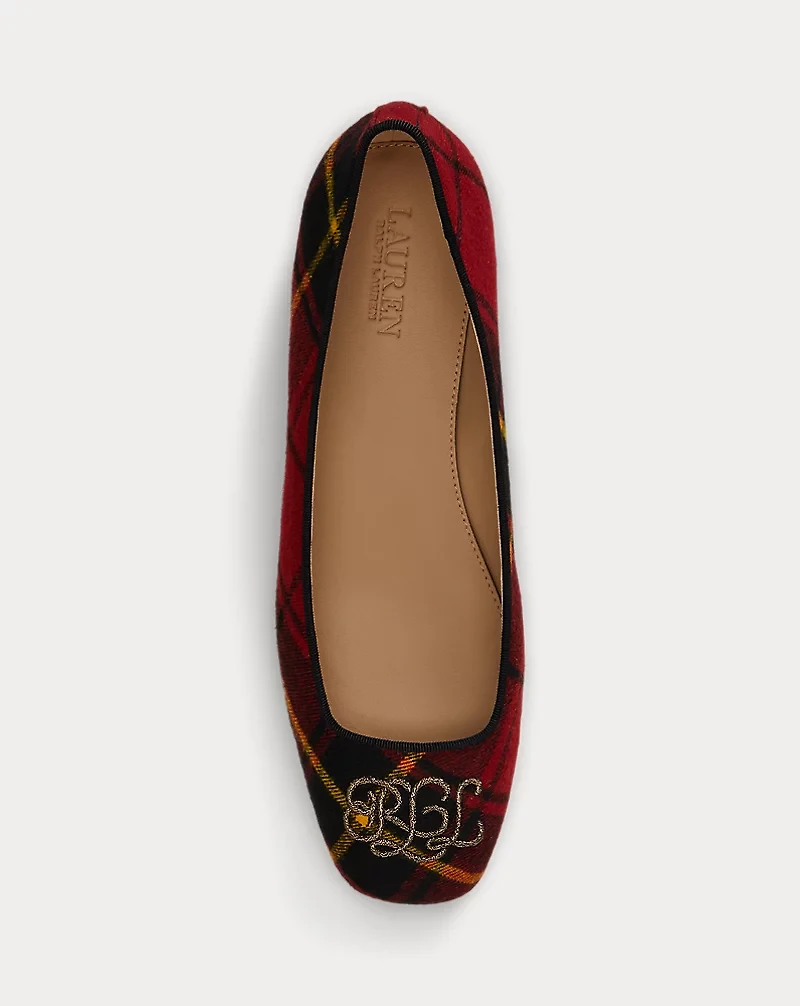 Emellie Logo Plaid Ballet Flat