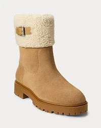 Allyson Shearling & Suede Lace-Up Bootie