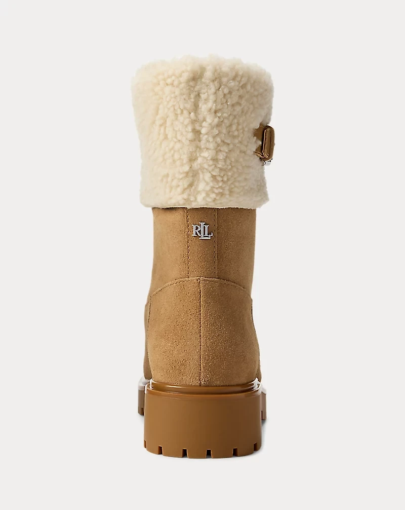 Allyson Shearling & Suede Lace-Up Bootie