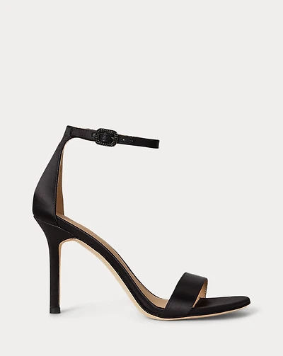 Allie Pavé-Buckle Satin Sandal