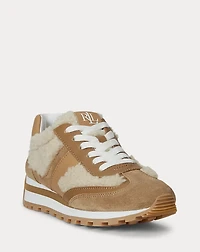Dani Shearling-Trim Suede Sneaker