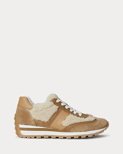 Dani Shearling-Trim Suede Sneaker