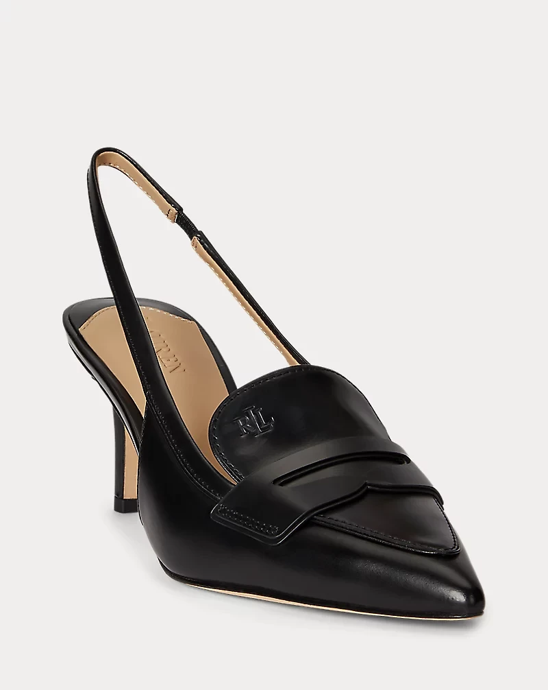 Khloe Leather Slingback Loafer Pump