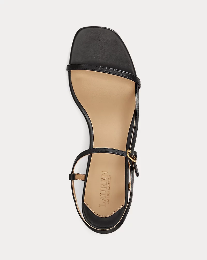 Lainee Mid-Heel Nappa Leather Sandal