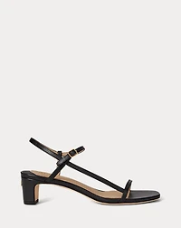 Lainee Mid-Heel Nappa Leather Sandal