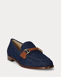 Tasha Leather-Trim Denim Loafer
