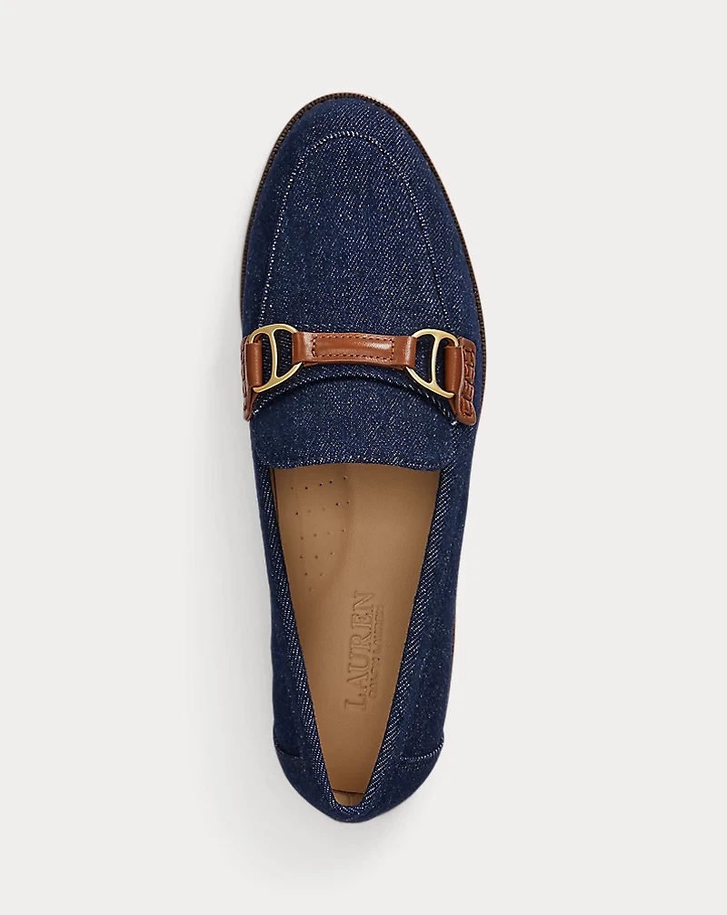 Tasha Leather-Trim Denim Loafer