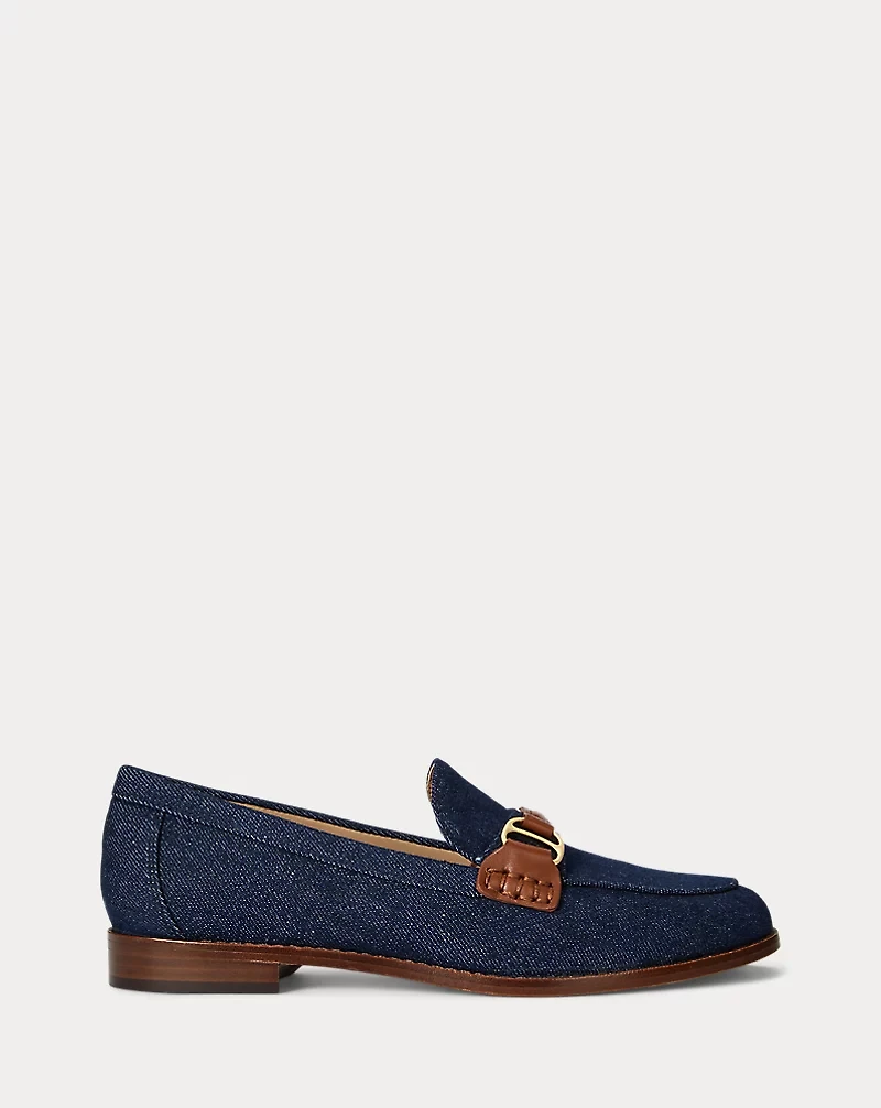 Tasha Leather-Trim Denim Loafer