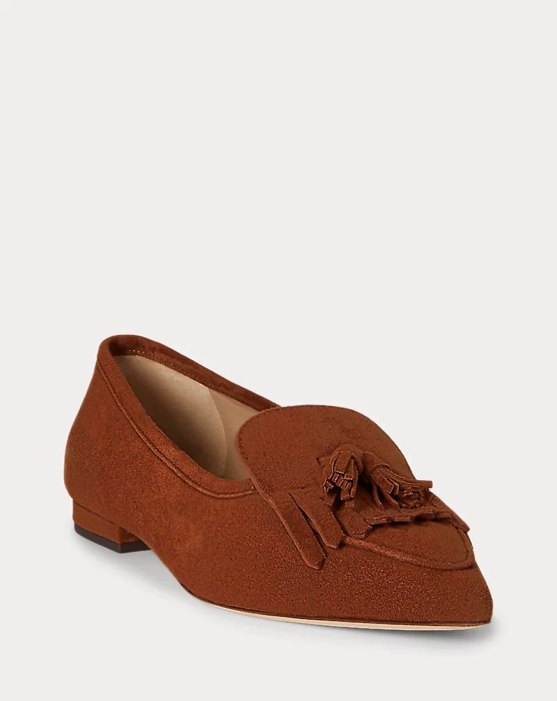 Londyn Sheep-Suede Kiltie Ballet Flat