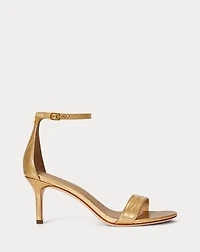 Allie Mid-Heel Metallic Embossed Sandal