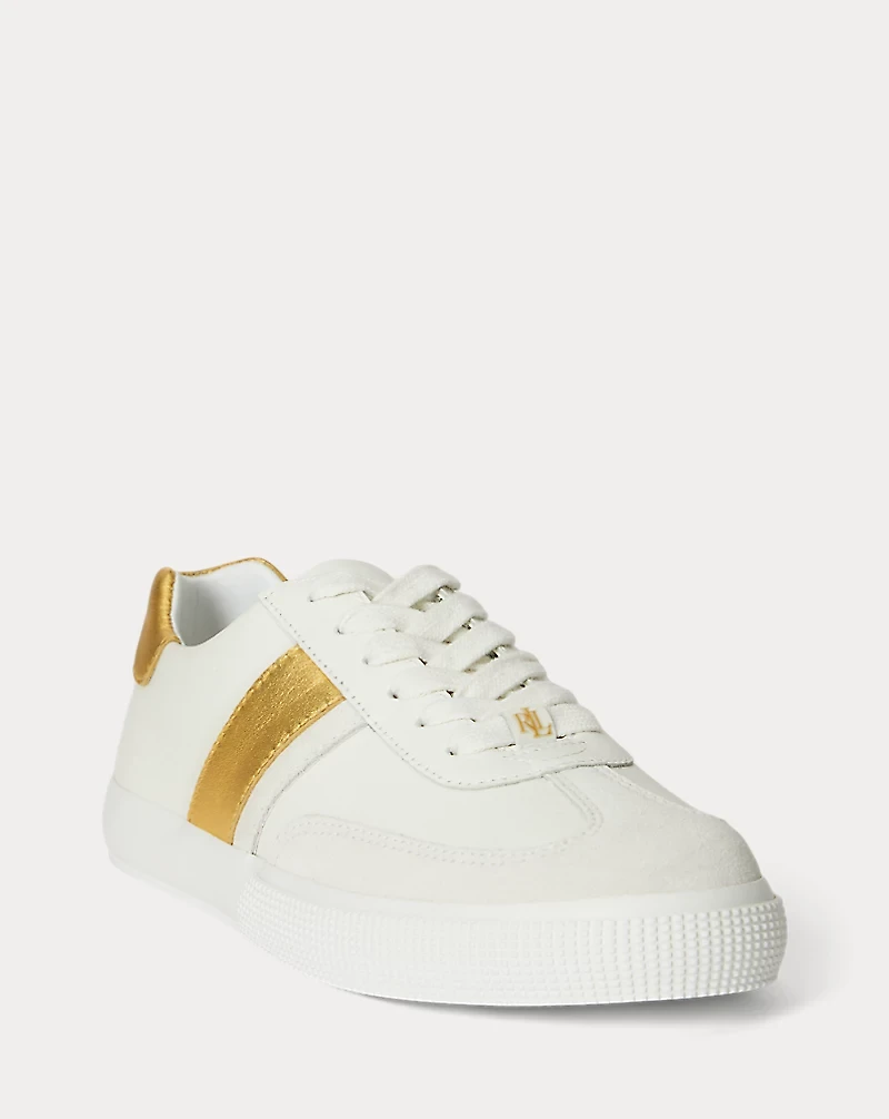 Braylee Metallic-Trim Leather Sneaker