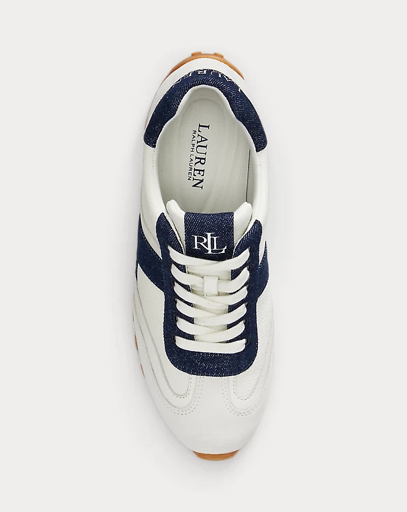 Dani Denim-Trim Leather & Suede Sneaker